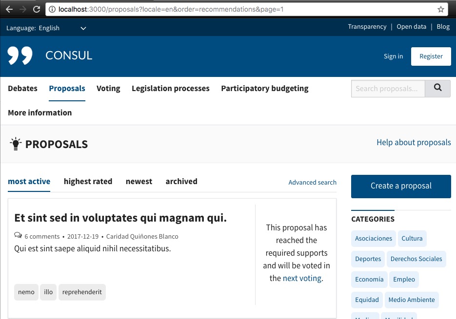 Los filtros de ordenación no incluyen "recomendaciones"