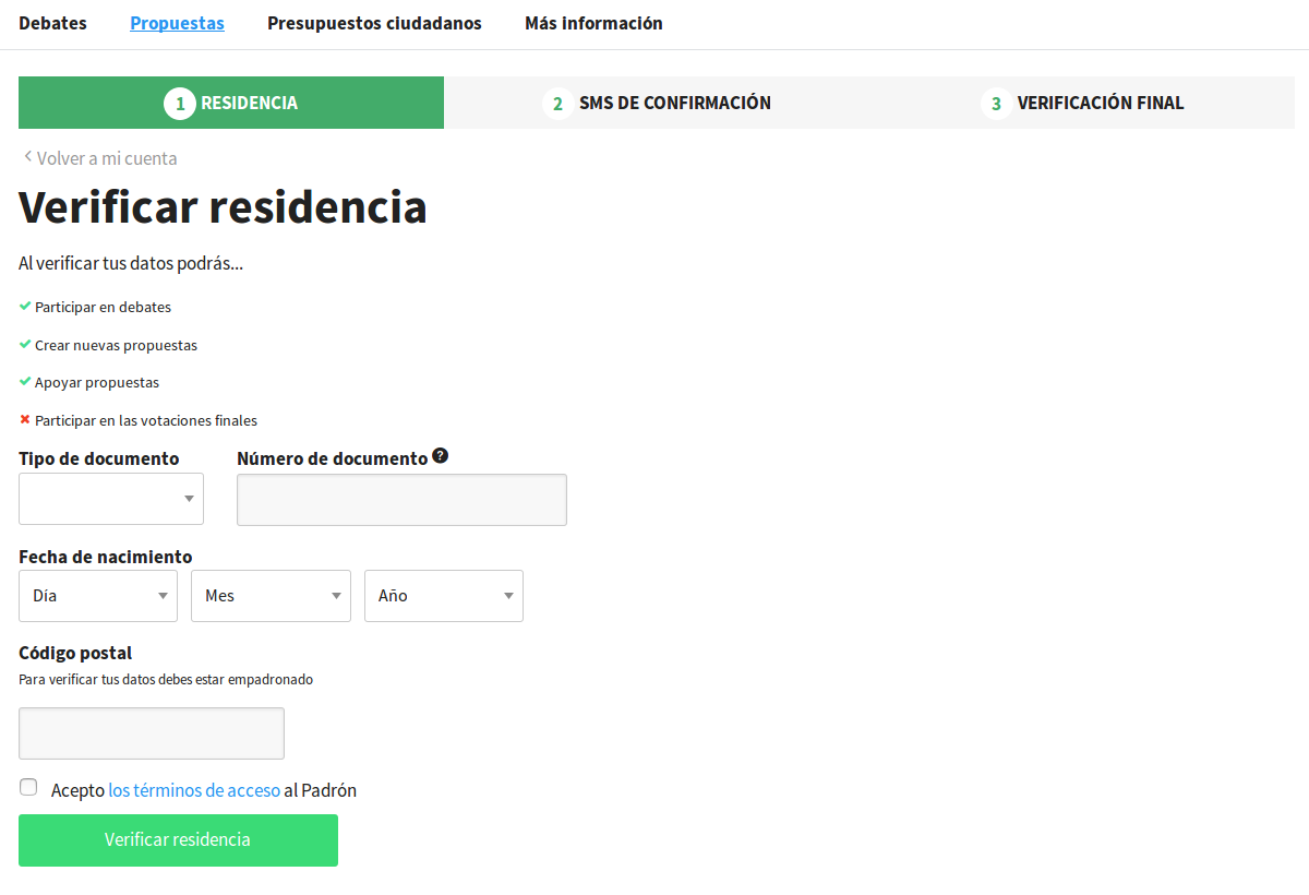 Verificación de usuario