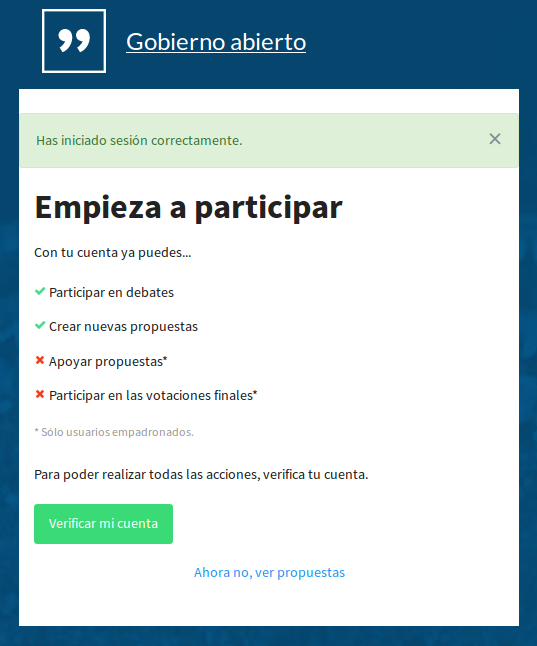 Verificación de usuario
