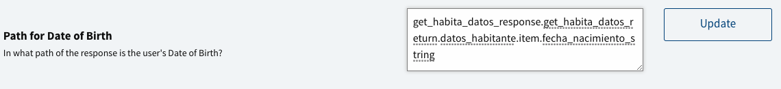 Response Data - Path date of birth