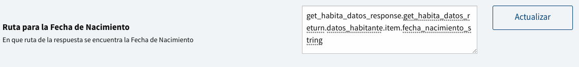 Response Data - Path date of birth