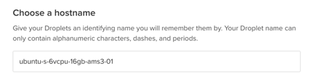 Digital Ocean hostname